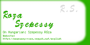 roza szepessy business card